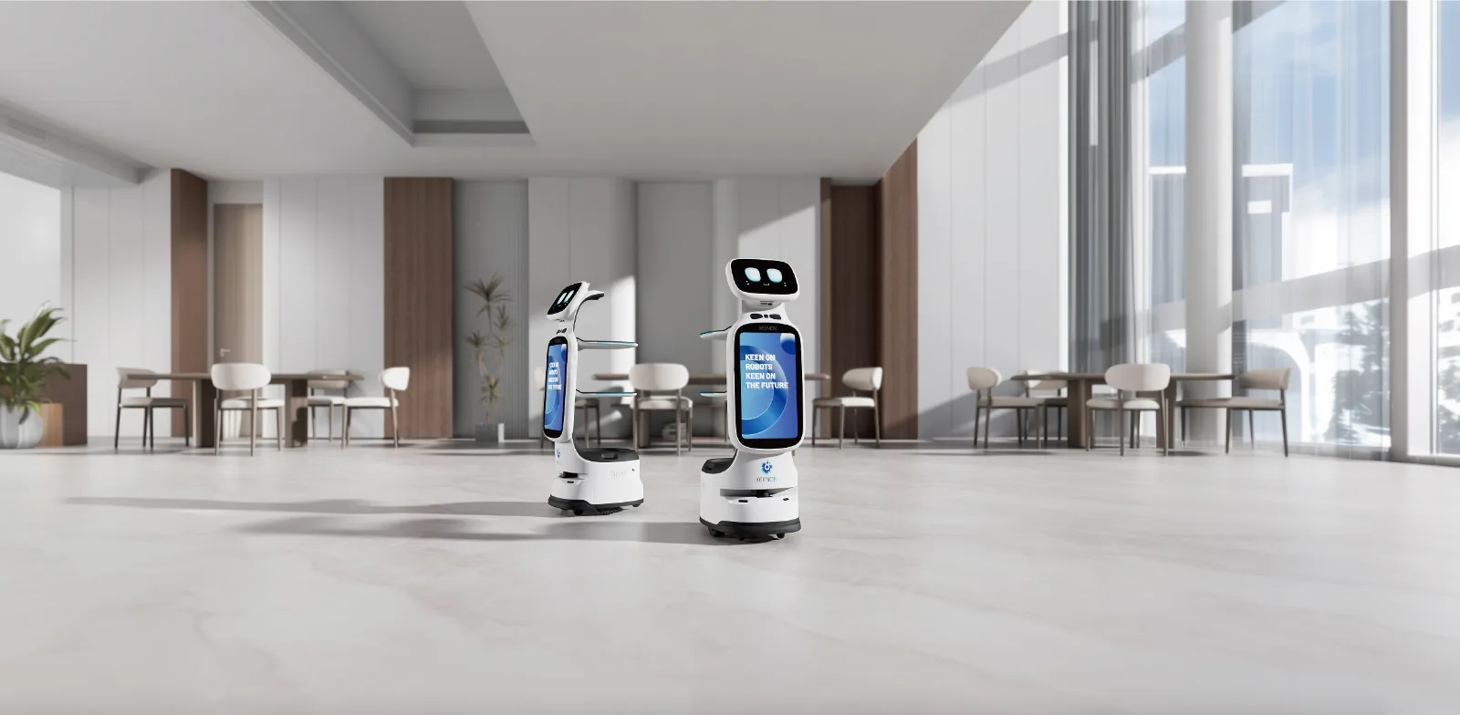 Robots camarero KEENON DINERBOT en sala