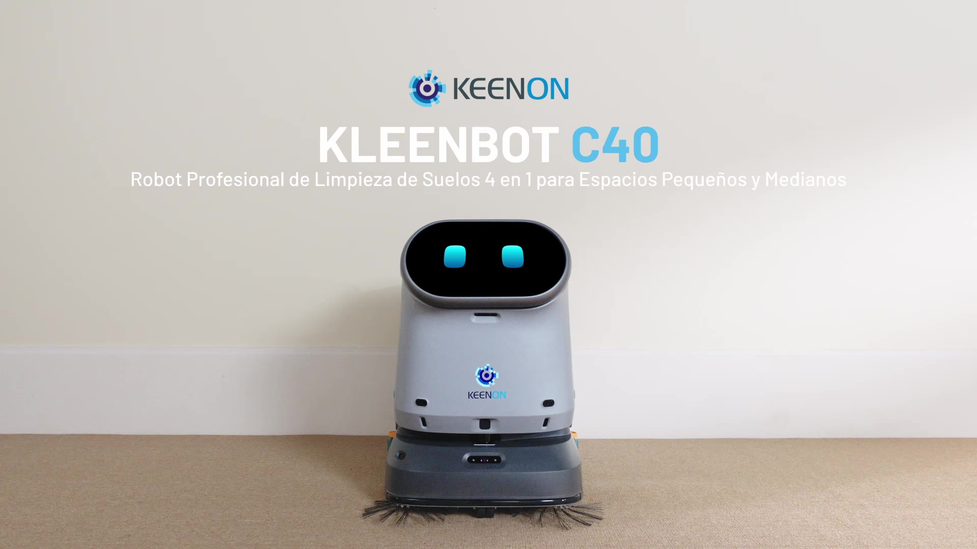 Robot de limpieza KLEENBOT C40 fregando el suelo de un hotel