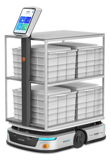 Robot de logística KEENON S100 con estantería para transporte interno