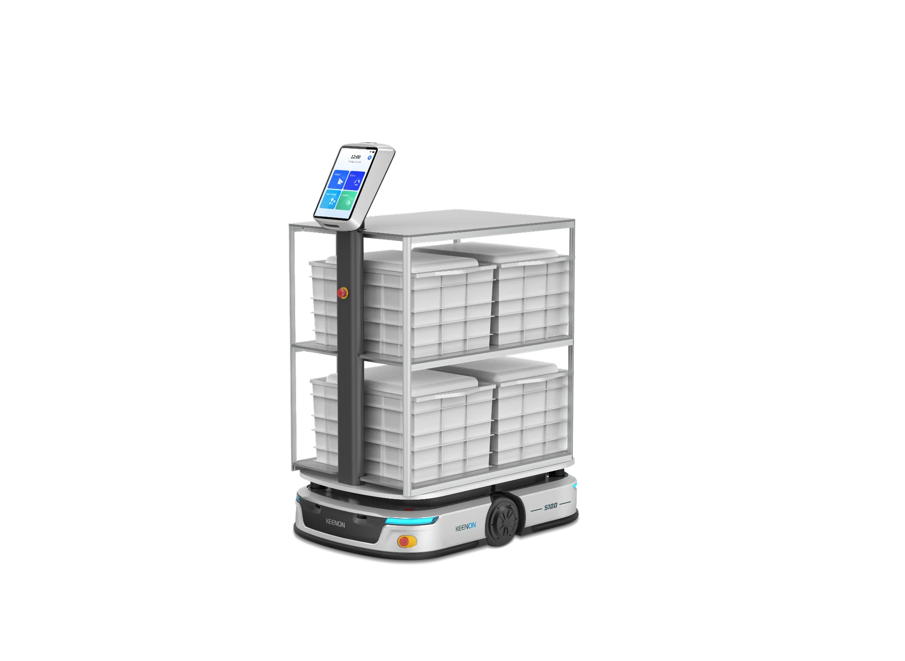 Robot logístico KEENON S100 con estantería de transporte