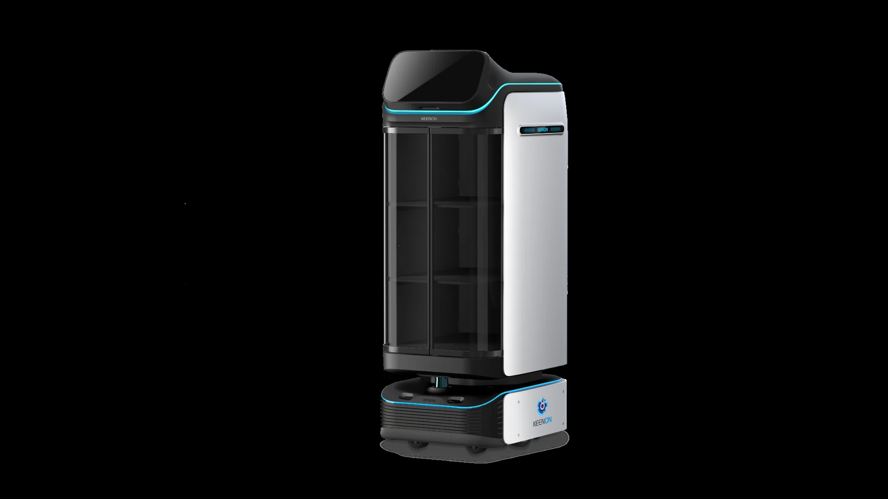 Robot de room service KEENON W3 en color negro de frente